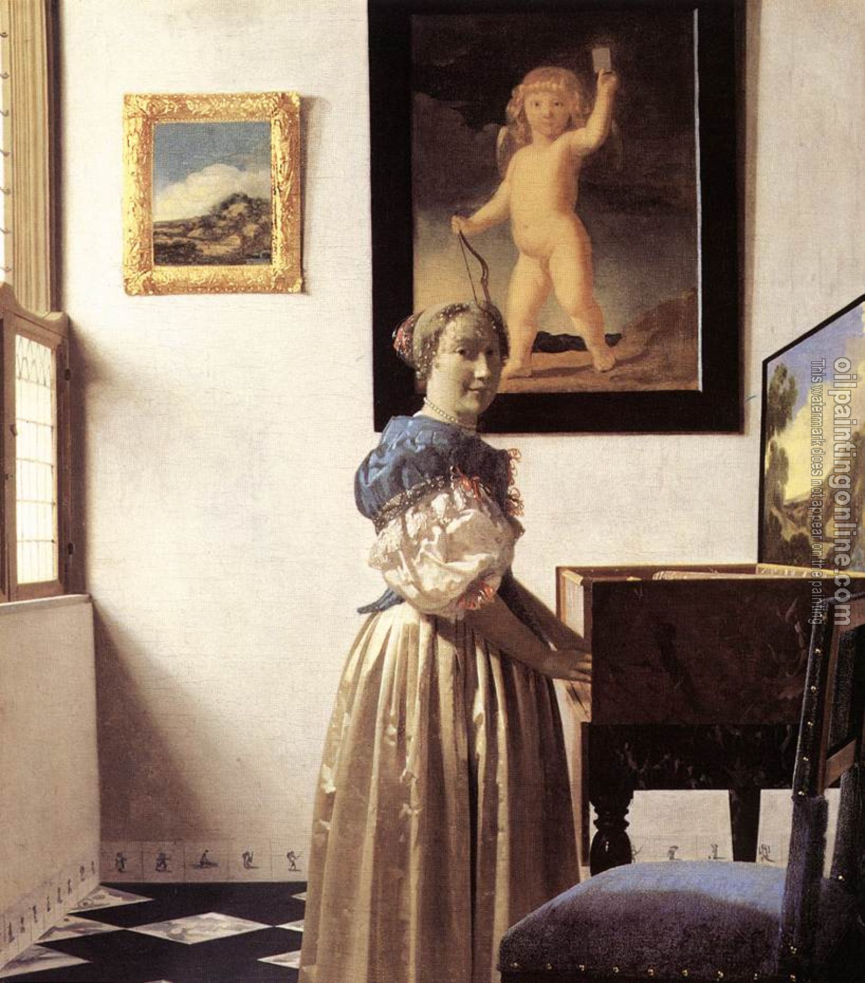 Vermeer, Jan - Lady Standing at a Virginal